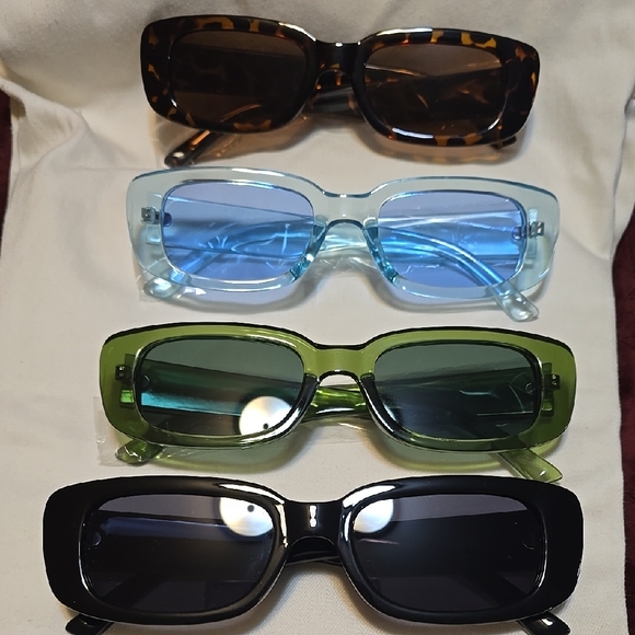 None Accessories - Stylish Women's Sunglasses Set - Black, Green, Blue, Brown😎